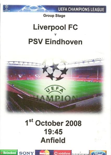 Liverpool FC v PSV Eindhoven